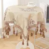 Tanta de mesa Luxo Luxo Estilo Europeu Round/quadrado Tonela de mesa com tassel Docida capa para decoração de casamento Rodada de Natal