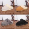 2022 Männer Frauen Designer Hausschuhe Slides Sandalen Flip Flops Klassisch Winter Warm halten Schrammen Baumwolle Gummi Stoff Plüsch Indoor Herren Slipper Slide Sandale