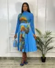 Ethnic Clothing 2 Piece Skirt Sets African Clothes For Women Fashion Style Spring Autumn Africa Lady Polyester Printing Top And Skirts