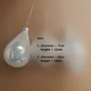 Decorazione per feste Confezione piccola Serie bianco perla Pendente in vetro a forma di goccia d'acqua Gancio per albero di Natale Dimensioni diverse 7 cm 8 cm Fatto a mano