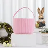 Gift Wrap 20pcs Wholesale Easter Basket Candy Color Tote Bag With Single Handle Seersucker Bucket Huge Storage SN