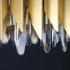 Kolye Lambalar IWP Modern Altın Kristal Lamba İç Dekor Bakır Oturma Odası Yemek Masası Yatak Odası Led Ana Avize