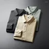 Camisas casuais masculinas Autumn Color Solid Men Fashion Borderyer LOW LOVA MANAGEM LUMENTO DE LUZULO BUSHING CASHE