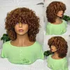 Synthetic Wigs New fashion small curly female wig hand winding rod fluffy explosion chemical fiber high temperature silk wine red headgear 221010