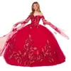 Robes De Quinceanera Bleu Marine 3D Fleur Appliques Doux 16 Robe Avec Cape Manches Grande Taille Mexique Filles Robes De XV Anos 326 326