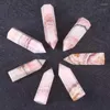 Dekorativa figurer 1 st 80mm-90mm Natural Reiki Red Grain Points Column Pillar Quartz Crystal Wands