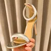 Sandały Buty na wysokim obcasie Rzym Sandały Luksusowy projektant Zip Skórzany Modny wygodny obcas 9,5 cm dla kobiet