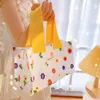 Lagerung Taschen Kawaii Blume Koreanische Mittagessen Tasche Für Büro Frauen Mädchen Männer Tragbare Picknick Beutel Schule Lebensmittel Bento Leinwand Tote