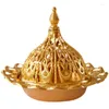 Fragrance Lamps Arabic Metal Nse Burner Golden Sandalwood Diffuser Luxury Creative Incense Indoor Desk Incensario Home Decor