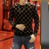 Heren Hoodies Velvet trui heren luxe designer kleding klassieke winter mannen kleding stijlvolle pullover check Engeland warme tops