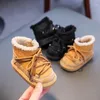 Boots Baby Girls Boys Winter Warm Fur Snow Non-slip Bottom Thick Soft Sole Plush Lining Booties Toddler First Walkers Shoes