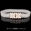 Pearl belt women's wide diamond inlaid skirt dress shirt decorative belts Korean fashion versatile elastic waist seal