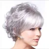 Synthetische pruiken Nieuwe stijl Wig Women's Short Curly Wig Rose Net Headdear 221010
