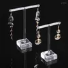 Jewelry Pouches One Set Acrylic Earring Display Stand Holder Organizer Case Jewellery 2pcs/set