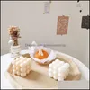 양초 거품 양초 큐브 간장 왁스 귀여운 향기로운 양초 아로마 테라피 작은 편안한 생일 선물 홈 장식 Rrd11938 Gelatocakeshop Dhct3