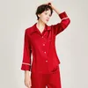 Home Clothing Ntural Silk Pajamas Sets For Women's Mulberry Service Suit Bridal 2 Pieces Pijamas Sleepwear Ladies