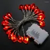 Strings Valentine's Day Decorations 20 Ft 40 LED Heart String Lights Valentines Battery Operated For Home Party Supplies