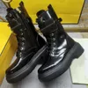 Moda Martin Boots luksus projektant Australia złota metalowa dekolt buty damskie 100% Cowskin Low Heel koronki do okrągłych palców u stóp zip martin but 35-42 but bojowy