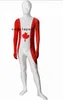 Fantaisie feuilles d'érable Canada Drapeau catsuit costumes complet body Robe Zentai Seconde Peau Costume Costume Spandex combinaison