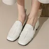 Women Dress Shoes Genuine Leather Woven Thick Heel Shoe Wedding Party Fashion Business Formal Loafers