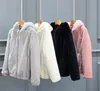 Women Coat thanksgiving gift Winter Faux Fox Fur outdoor warm leisure fashion street plush jackets coats solid color multicolor hooded long sleeves jacket size S-3XL