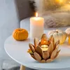 Candle Holders Wooden Pillar Holder Table Centerpiece Decorative Candles With Glass Cup Handle Decor For Wedding Home Party