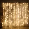 سلاسل الجنية ضوء الأسلاك النحاسية الأسلاك أضواء مصباح الستار النافذة لحفل الزفاف في الهواء الطلق