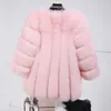 Mink Coats Women 2023 Winter Top Fashion Pink Faux Fur Coat Elegant Thick Warm Outerwear Jaqueta de Pele Falsa Chaquetas Mujer plus size 3xl 4xl 5xl