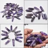 Charms Amethyst Hexagonal Pillar Charms Quartz Crystal Natural Stone Pendants для серьгов для ожерелья украшения ювелирных изделий. Доставка капли 2022 DHLFX