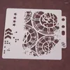 Geschenkwikkeling Bloemhoek Stencils sjabloon schilderij scrapbooking embossing stamping card diy 85da