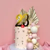 Forniture per feste 1 set numeri 0-9 Happy Birthday Cake Topper Cupcake matrimonio in acrilico dorato per decorazioni