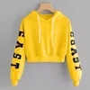 Womens Hoodies Sweatshirts Fall Winter Cropped Hoodie for Women Solid Color Letter Print Sweatshirt Pullover Top Fashion Warm Womens Sweatshirt 221010