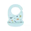 Bavaglini in silicone Bavaglino impermeabile con stampa carina Burp Sicuro per uso alimentare Silicone senza BPA per accessori per la tavola per bambini piccoli