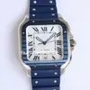 WSSA-0048 Herenhorloge GF Groot model PVD-ring Blauwe rubberen band Zwitsers Cal.1847 MC Automatisch uurwerk 28800vph Saffierkristal Luxe polshorloge Waterbestendigheid