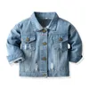 Jackets Kids Denim Jeans Coat Children Splice bovenkleding kleding lente herfst boy boy mooded sportkleding voor 3 8 jaar oud 221010