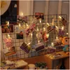 문자열 Thrisdar 10 20 40 LED 매달려 그림 PO PEG CLIP FAIRY String Light Light Powered Starry Chain Christmas Garland