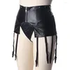 Cinture Punk Finimenti in pelle Moda Giarrettiera Gabbia Marsupio Calze per anca Reggicalze con perizoma Lingerie sexy Goth Dance Rave Wear