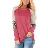 Damen T-Shirt Arrival For Women Leopard Faith Print Ausschnitt Langarm Raglanärmel Tops