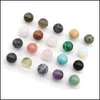 Stone 20mm natursten Löst pärlor Amethyst Rose Quartz Turquoise Agate 7 Chakra Diy Non-Porous Round Ball Yoga Healing Guides Drop Dhfrx