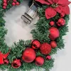 Decorative Flowers Simulation Wreath Christmas Front Door With Bow-knot Thanksgiving Garlands Sacred Hanging Ornament Home Decoration