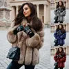Kadınlar Kat Şükran Hediyesi Kış Sivil Tilki Kürk Açık Sıcak Leisure Fashion Street Birleştirme Orta Uzunluk Ceketler Katlar Çok Renkli Uzun Kollu Ceket Boyutu S-5XL