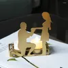 Candle Holders Metal Holder With Couple Statue Anniversary Wedding Gift For Him/Her Engagement Registry Bedroom Decor Wife