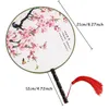 Round Palace Fan Handmade Silk Art Printing Chinese oude hand fan Dance Performance Wedding Gift Party Decorate RRB16159