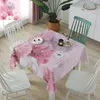 Tkanina stołowa kwiat różowy obrus kuchenny prostokątny jadalnia wodoodporna mata kawy z sofą