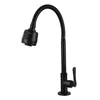 Kitchen Faucets Single Cold Black Wash Vegetable Basin Faucet Water 304 Stainless Steel Laundry Pool Leading Into Wall Fauce