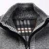 Men's Sweaters Men Sweater Coat Winter Thick Knitted Long Sleeve Stand Collar Zipper Jacket Casual Polyester Autumn For Daily Wear