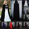 عيد الهالوين المخملي Cape Cape Hooded Elf Witch Wicca Vampire Long Halloween Assume Coats Coats للأطفال البالغين Cosplay Parts Props