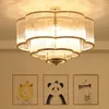 Anhängerlampen postmoderne Kronleuchter Schlafzimmer Lampe Kristall Wohnzimmer Esszimmer Lotus Gold Blume