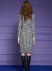 Tweede stuk jurk Zjyt Runway Designer Tweed Wollen Jacket en rokset 2 dames outfit herfst winterkleding retro Houndstooth Suits 221010