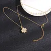 Pendant Necklaces Four-leafed Clover Luxury Necklace Designers Women Steel Gold-plated Never Fade Not 4ixim